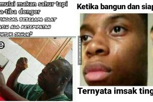  10 Meme ketika sahur mepet imsak, bikin tepuk jidat
