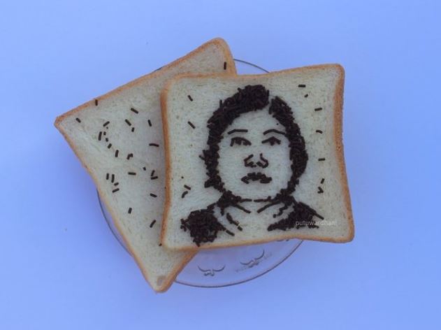 Viral, lukisan roti tawar dan meses wajah tenaga medis korban Covid-19