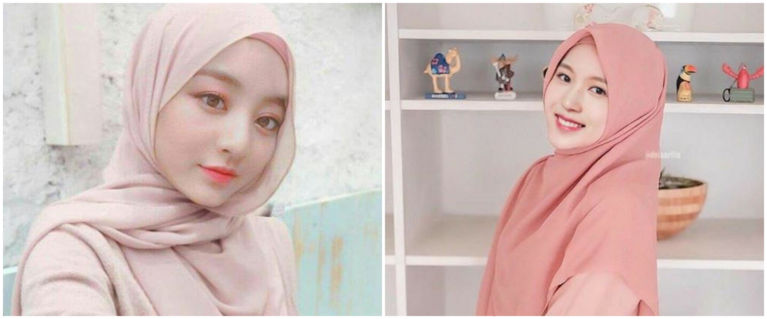 9 Editan foto member Twice pakai hijab, tampil manglingi