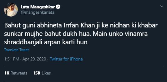 Irrfan Khan meninggal dunia, ini ucapan duka 12 seleb Bollywood