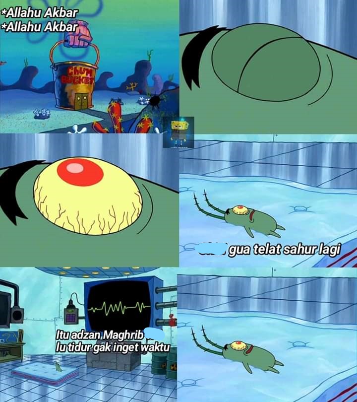 11 Meme SpongeBob buka puasa dan sahur, bikin tepuk jidat