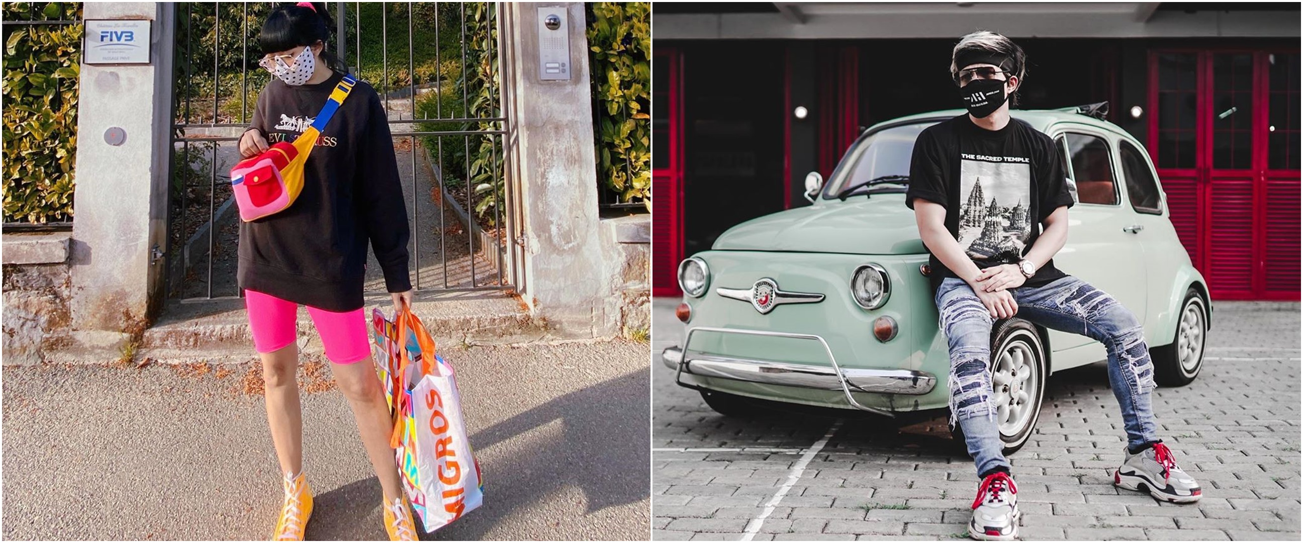 10 Gaya nyentrik selebriti memakai masker saat pandemi, curi perhatian