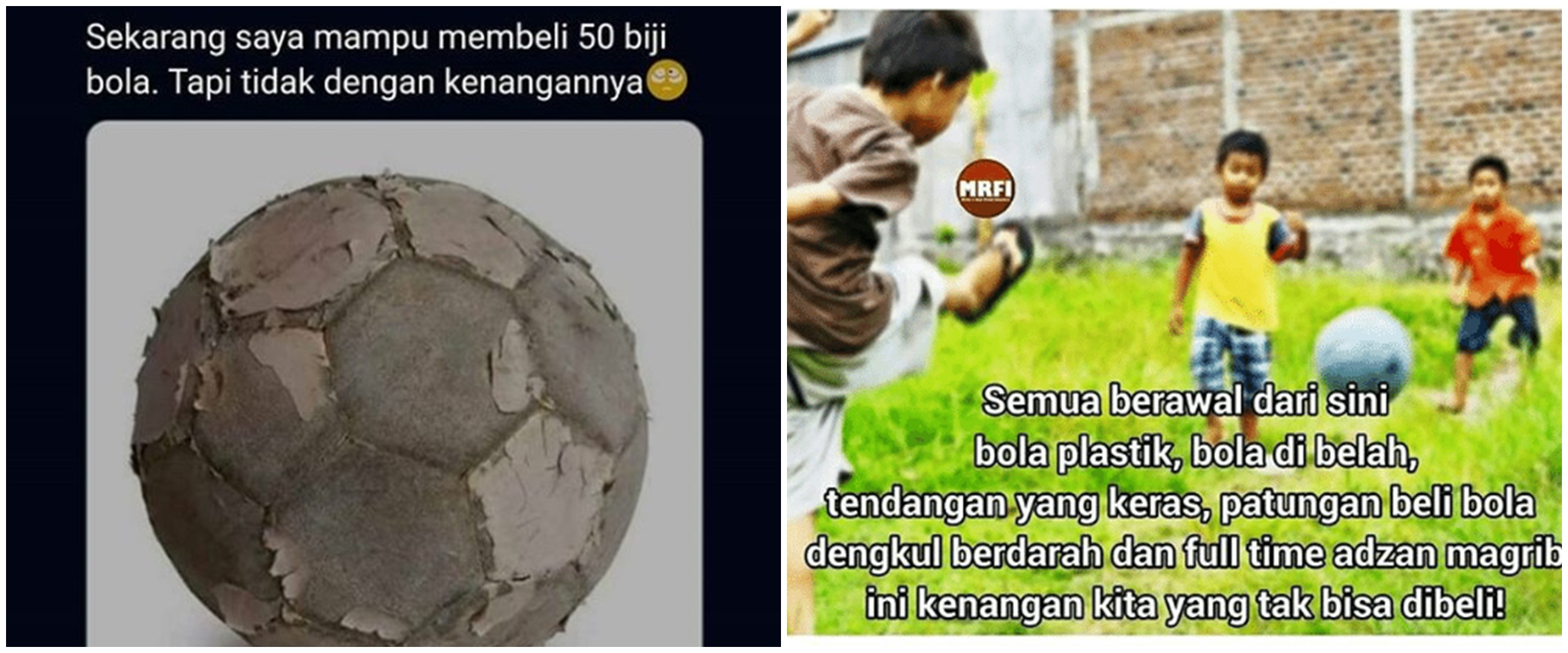 10 Meme kenangan bermain sepak bola, bikin kangen masa kecil