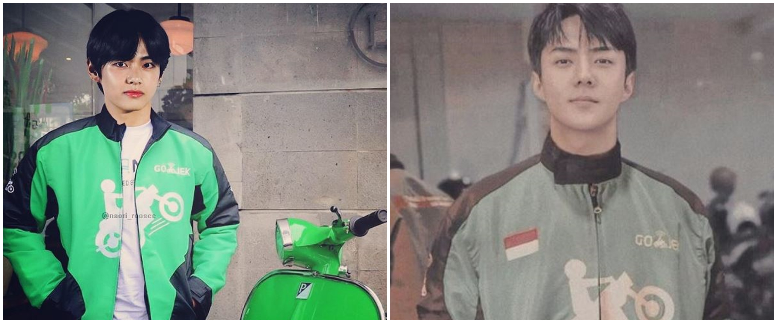 10 Editan foto idol K-Pop jadi driver ojol, kocak pol