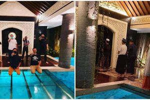 7 Penampakan musala milik Ary Ginanjar berada di atas kolam