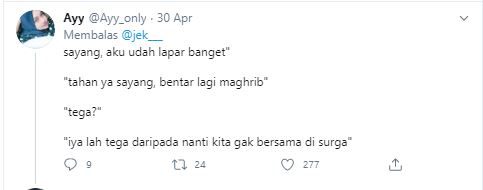 12 Cuitan batalin puasa ala pasangan bucin ini kocak abis