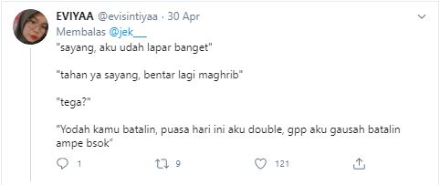 12 Cuitan batalin puasa ala pasangan bucin ini kocak abis