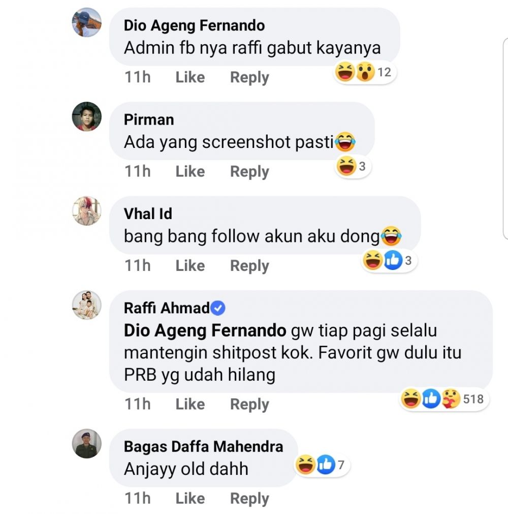 7 Bukti Raffi Ahmad suka dengan meme di media sosial
