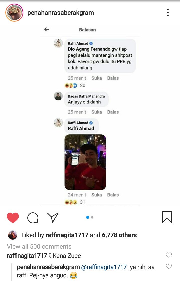 7 Bukti Raffi Ahmad suka dengan meme di media sosial