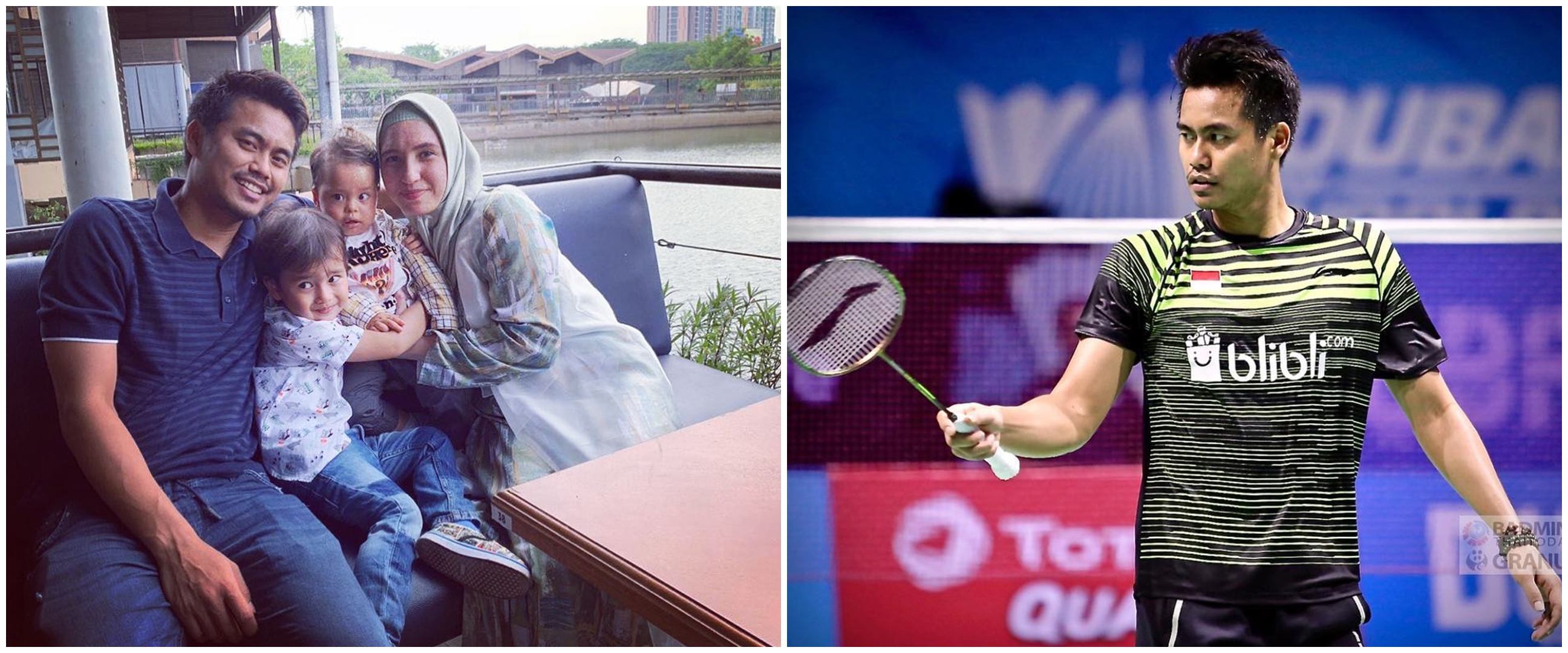 10 Potret Tontowi Ahmad di luar lapangan, family man banget