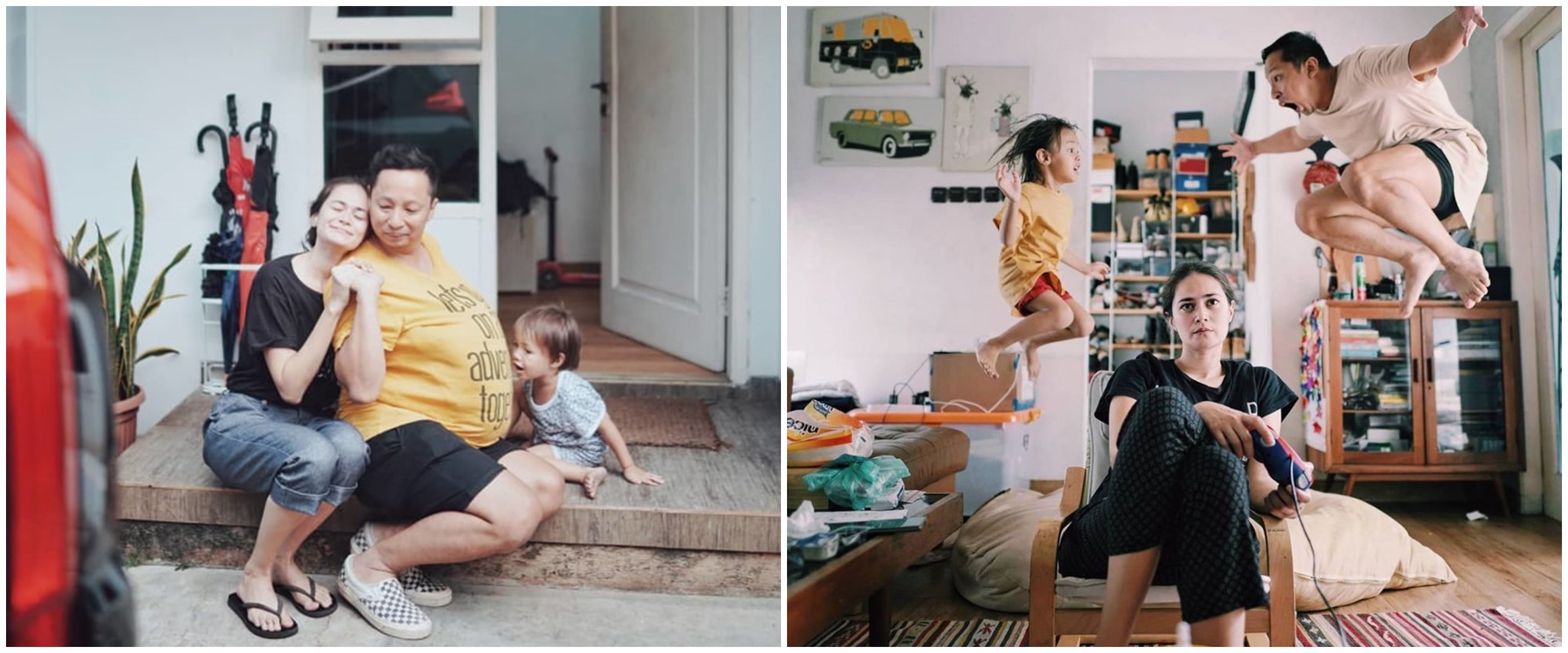 9 Potret keluarga Ringgo Agus dan Sabai Morscheck, bergaya kocak