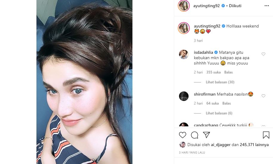 8 Potret Ayu Ting Ting pakai filter mata ini jadi sorotan