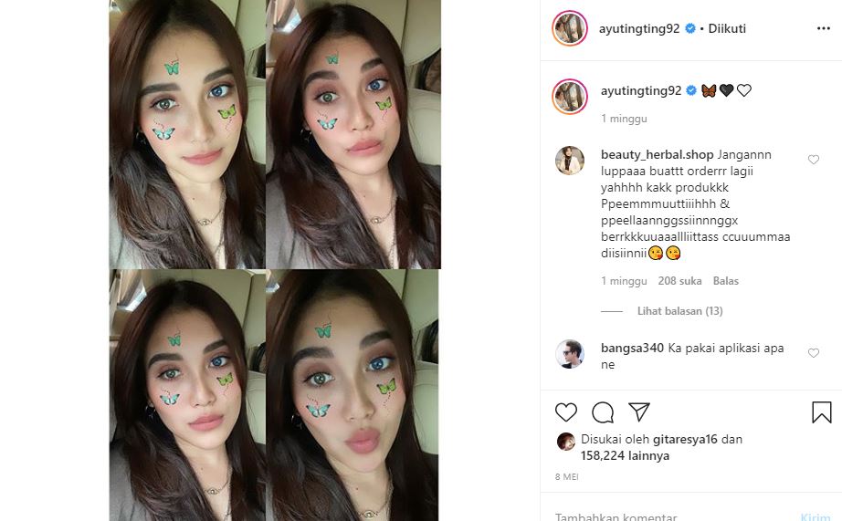 8 Potret Ayu Ting Ting pakai filter mata ini jadi sorotan
