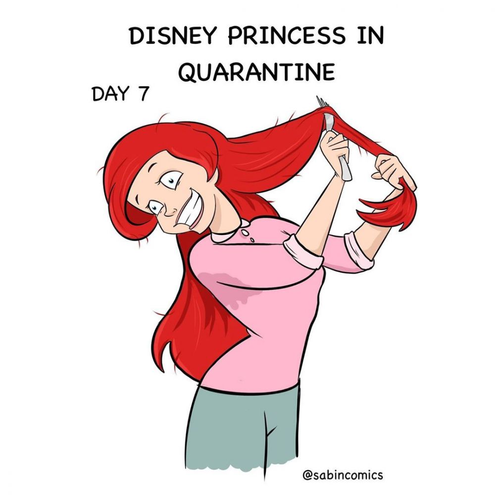8 Aksi Princess Disney selama pandemi, sleeping beauty tidur terus
