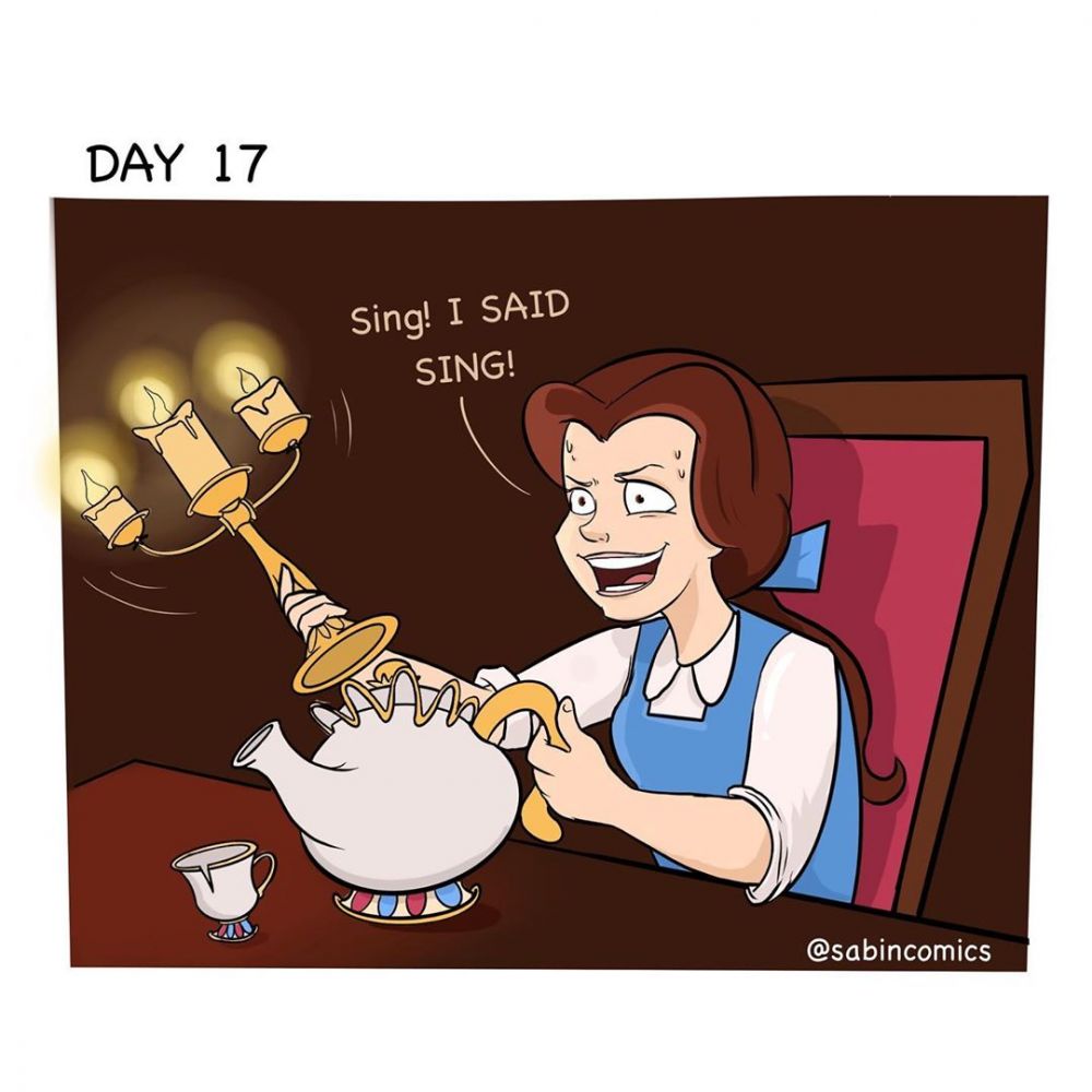 8 Aksi Princess Disney selama pandemi, sleeping beauty tidur terus