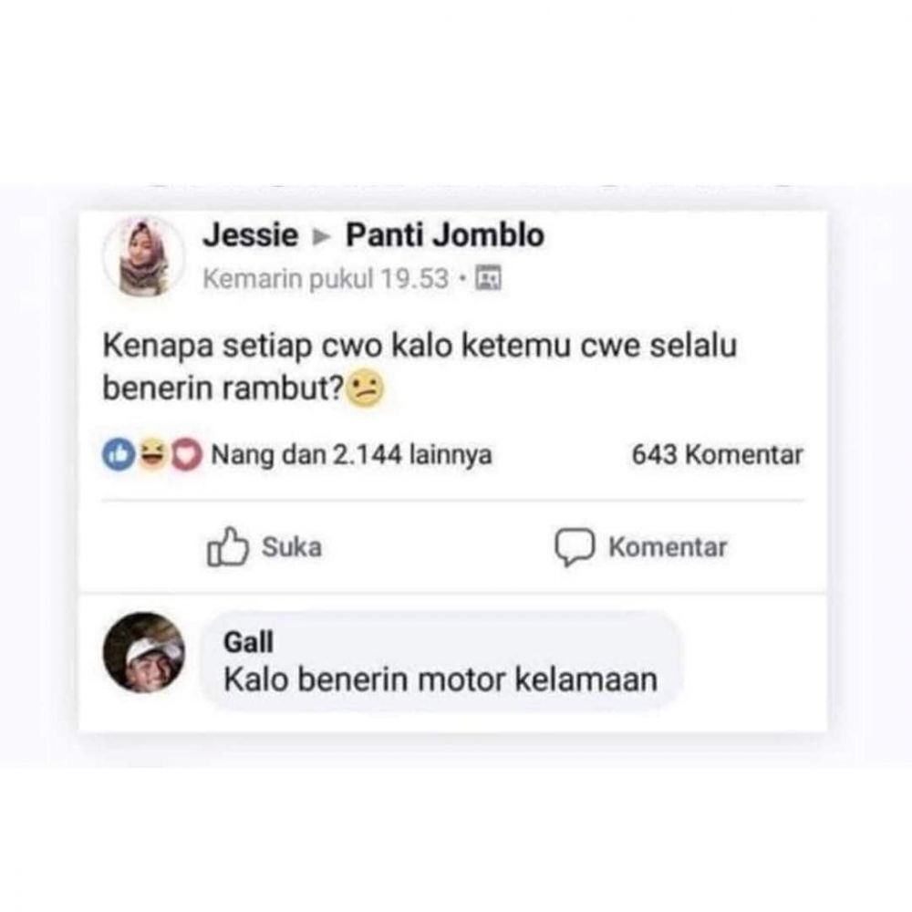 10 Momen lucu salah nanya di status FB ini bikin tepuk jidat