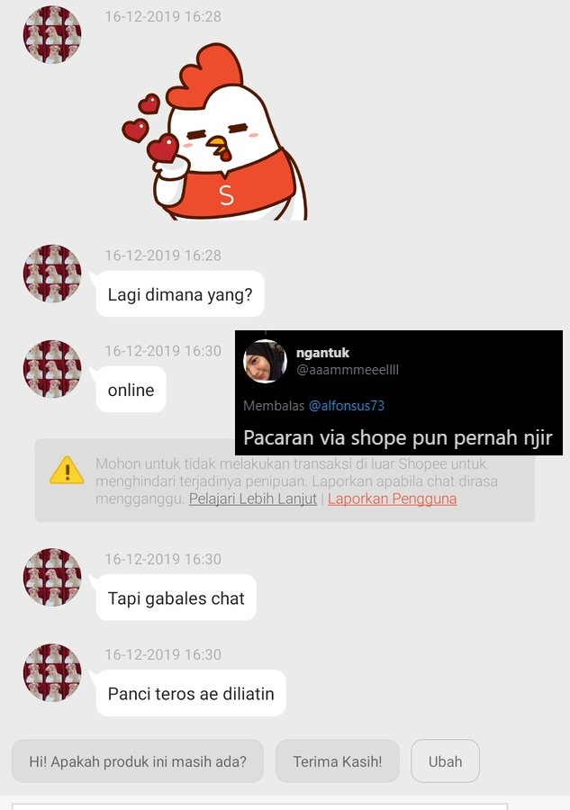 10 Chat lucu pacaran di e-commerce ini bikin tepuk jidat