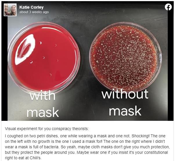 Viral eksperimen masker kain cegah corona, hasilnya mengejutkan