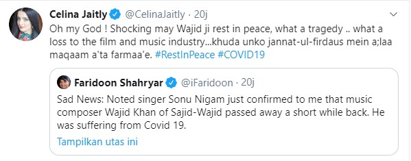 Musisi Bollywood Wajid Khan meninggal dunia