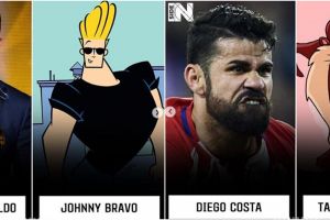 10 Cocoklogi bintang sepak bola dengan karakter kartun ini kocak abis