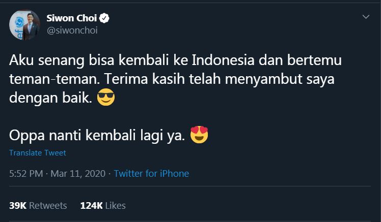 10 Cuitan lucu Siwon pakai bahasa Indonesia, bikin heboh