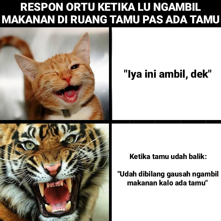 10 Meme lucu 'orang tua saat vs setelah ada tamu', bikin nostalgia