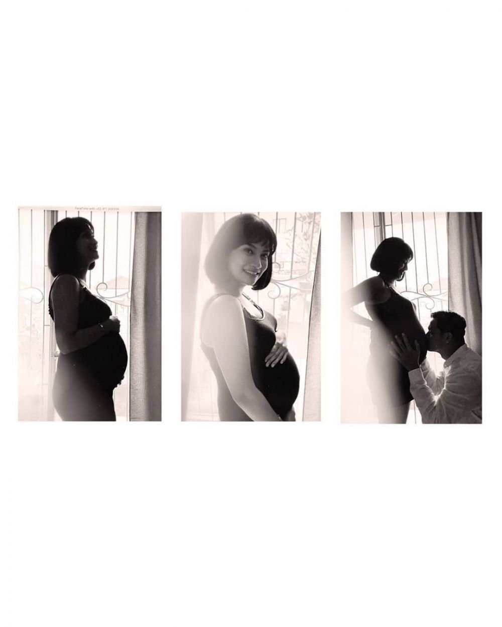 7 Potret maternity shoot Vanessa Angel, simpel bernuansa hitam putih
