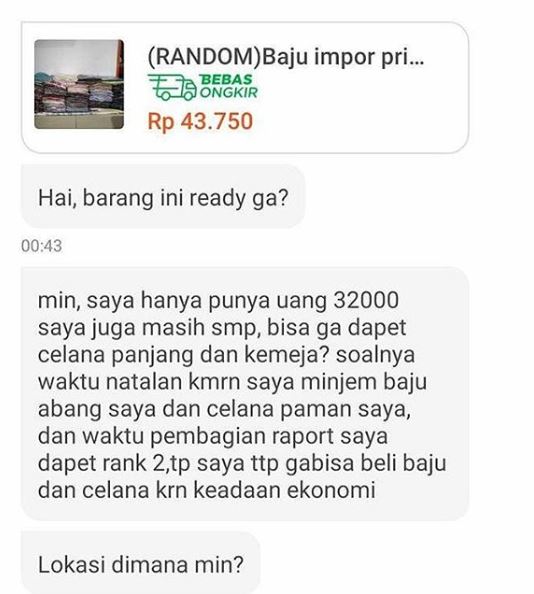 10 Chat lucu pembeli pemula online shop, pertanyaannya ada-ada saja