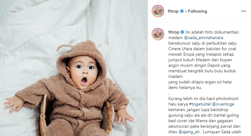 10 Caption Fitri Tropica buat anaknya ini bikin tepuk jidat