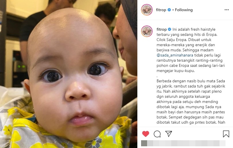 10 Caption Fitri Tropica buat anaknya ini bikin tepuk jidat