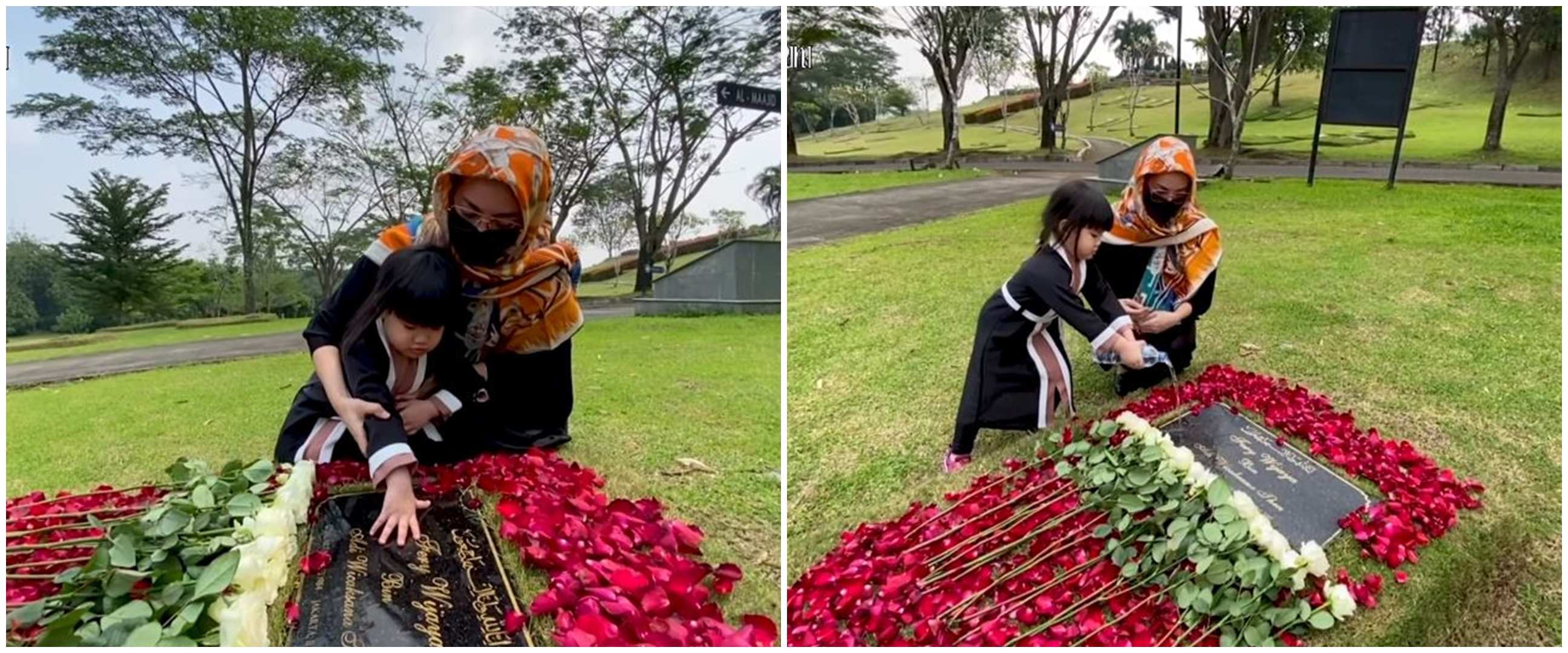 10 Momen putri Ririn Ekawati ziarah makam ayah, nangis ingin bertemu