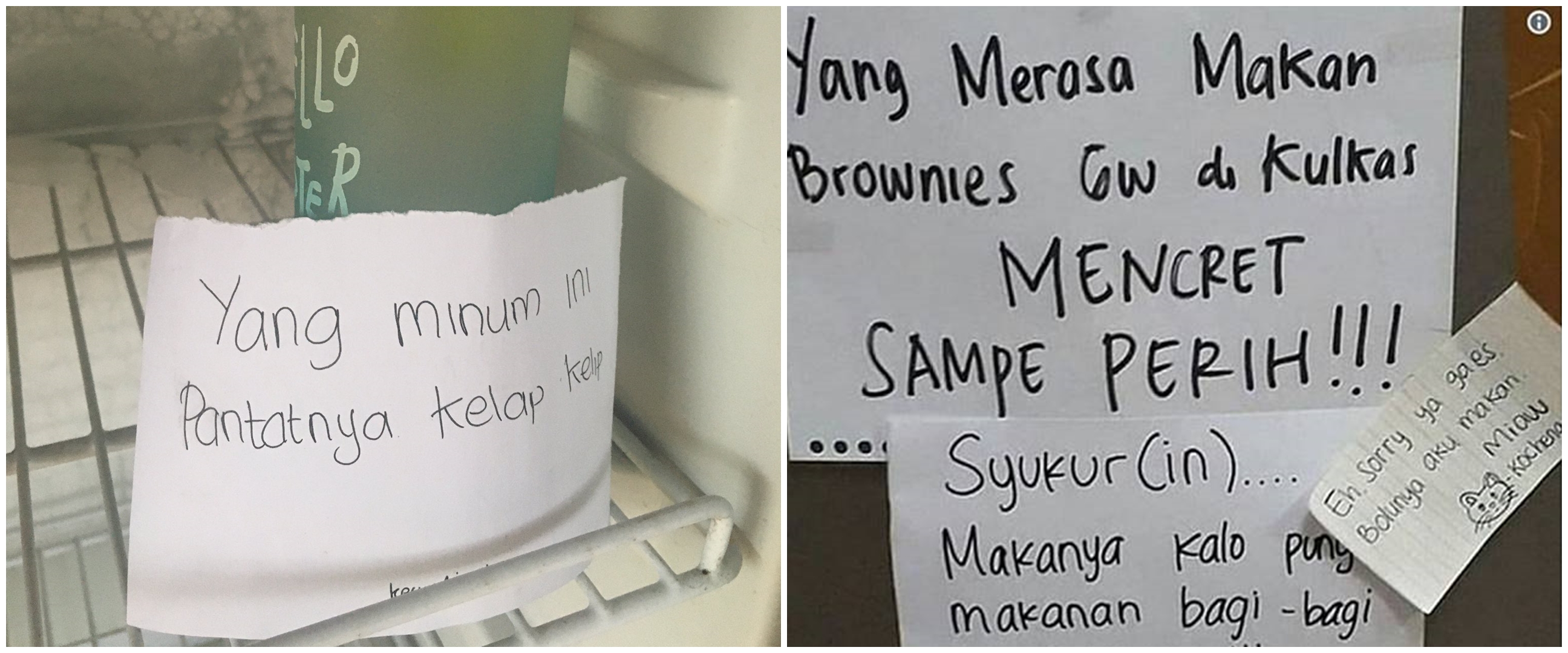 10 Peringatan lucu 'jangan ambil makanan orang' ini bikin ngakak