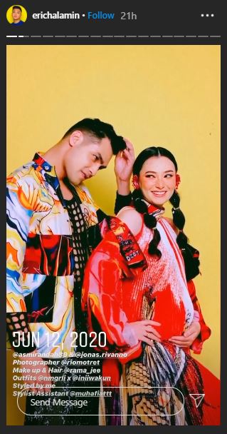 6 Potret maternity Asmirandah & Jonas Rivanno, bertema colorful