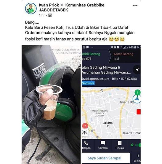 10 Status Facebook driver ojek online, bikin senyum sampai tujuan