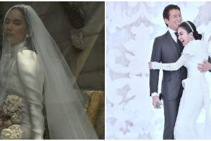 Gaya 7 seleb dengan gaun pengantin tertutup saat nikah, anggun