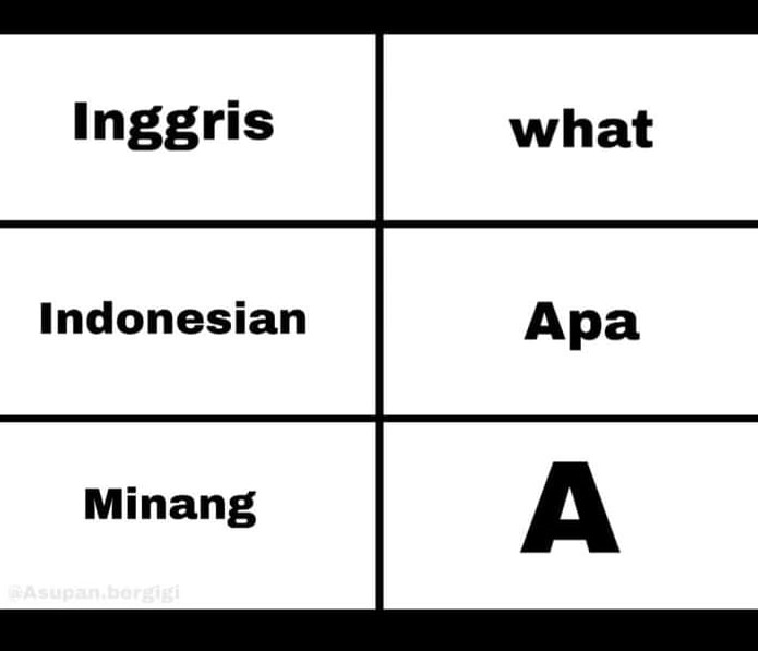 8 Meme beda bahasa Inggris dan daerah, singkat tapi kocak