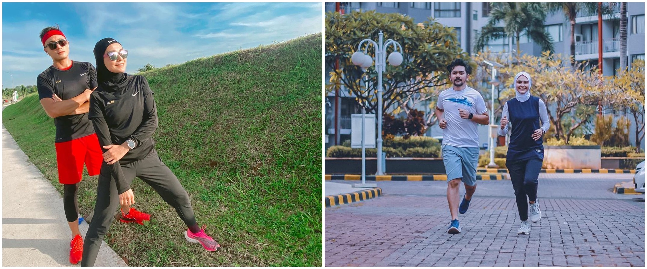 7 Potret seleb olahraga lari bareng pasangan, kompak abis