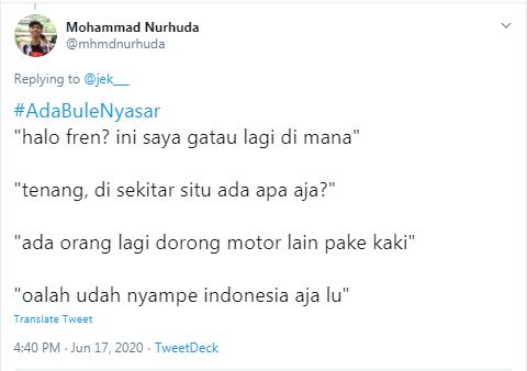 10 Cuitan lucu petunjuk bule nyasar ini malah bikin nyengir
