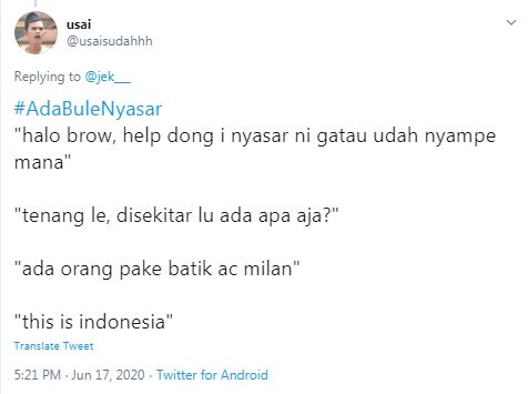 10 Cuitan lucu petunjuk bule nyasar ini malah bikin nyengir