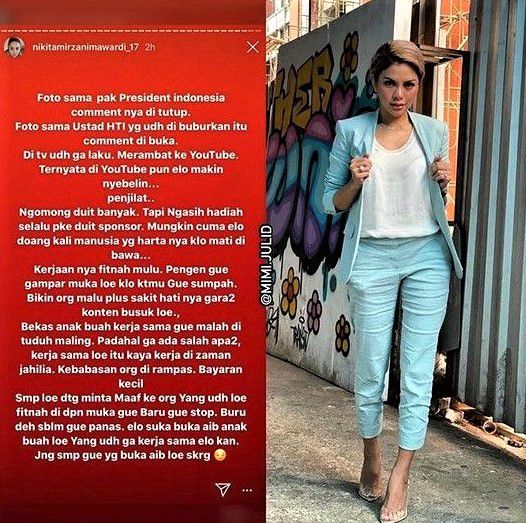 Nikita Mirzani tulis sindiran, Baim Wong angkat bicara