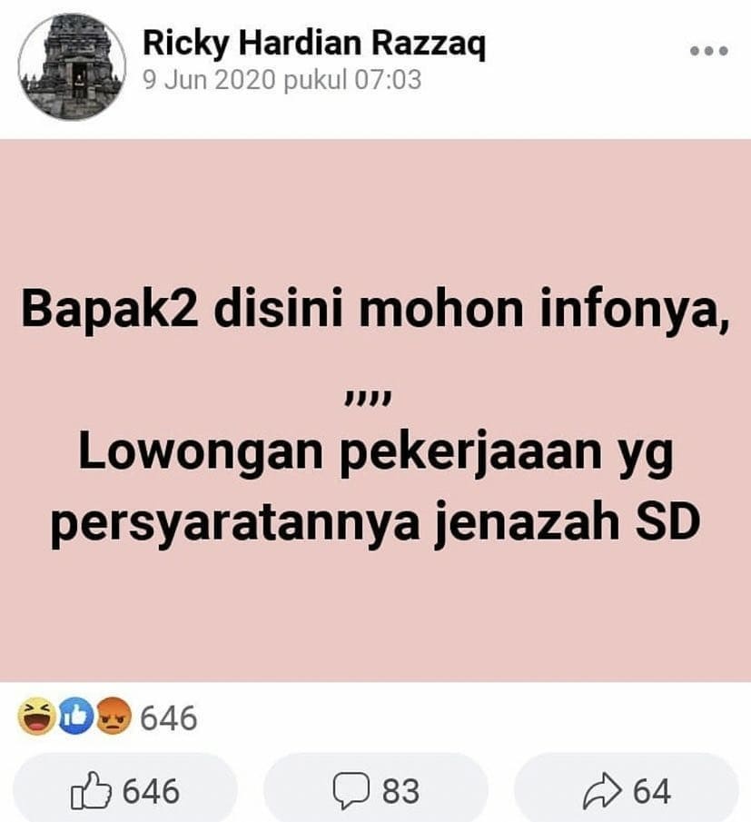 10 Status lucu guyonan receh ini endingnya bikin jengkel