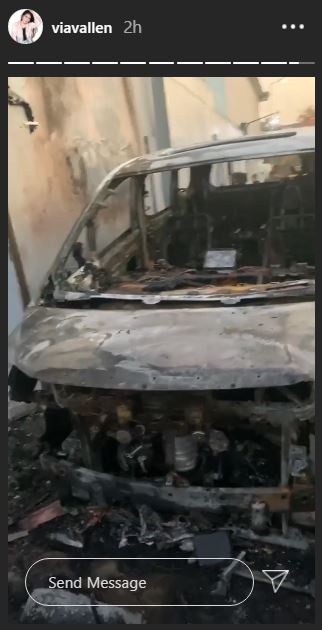 Mobil Via Vallen diduga dibakar orang tak dikenal, ini penampakannya