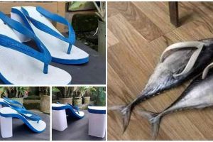 10 Ide kreatif bikin sandal jepit ini bikin pengen tepuk jidat