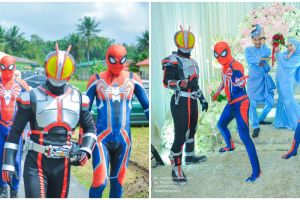 Viral kisah 4 kakak pakai kostum superhero antar adik perempuan nikah