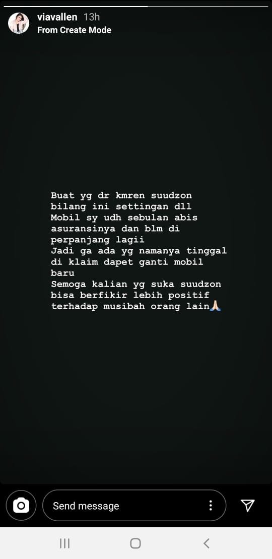 Dituding settingan soal mobil terbakar, ini jawaban menohok Via Vallen