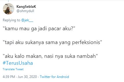 10 Cuitan lucu #TerusUsaha bikin jomblo pantang menyerah