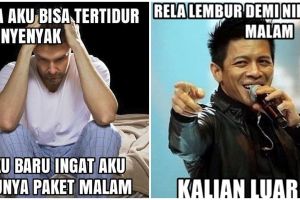 10 Meme nasib pengguna kuota paket malam, bikin senyum meringis