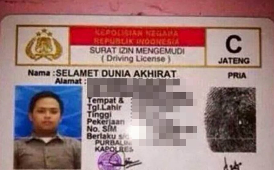 8 Nama unik di SIM ini cuma ada di Indonesia
