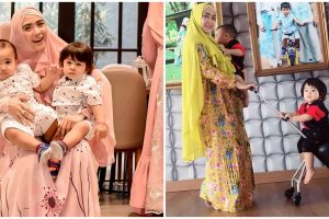 10 Momen April Jasmine momong si kembar, menggemaskan