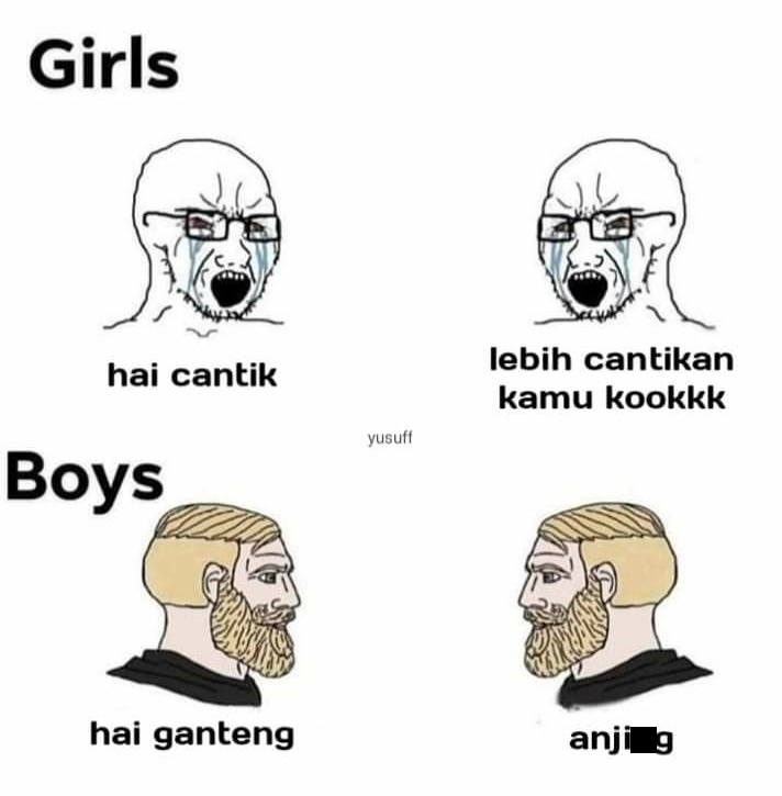 10 Meme beda cewek & cowok ketika memuji ini kocaknya nampol abis